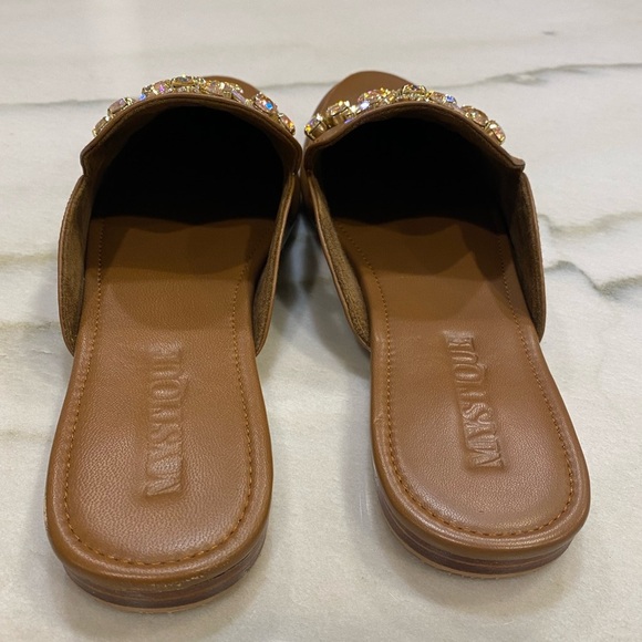 Mystique Mules Size 10 Brown Embellished Crystals NWOT - Picture 7 of 15